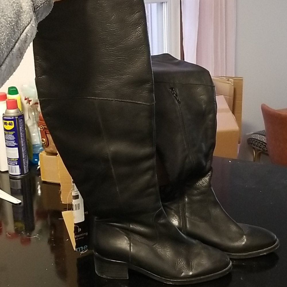 Italian Leather Over The Knee Boots